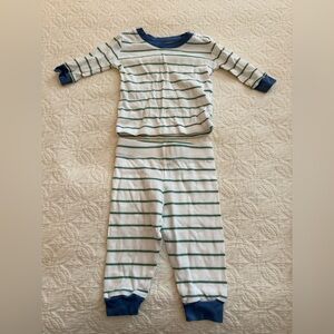 Striped Kids Pajama Set with Blue Accents